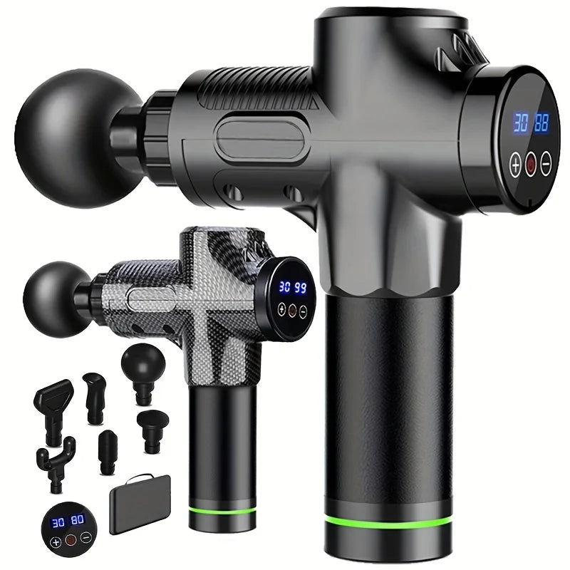 Deep Tissue Muscle Massage Gun | Fascia Relaxation Massage Gun with 6 Speed Levels & 4 Massage Heads | Random Color
