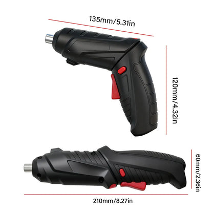 47-Piece Foldable Wireless Electric Screwdriver Kit with Adjustable Torque & USB Charging