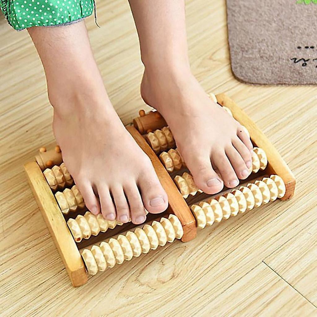 🦶 Natural Wooden Foot Massage Roller