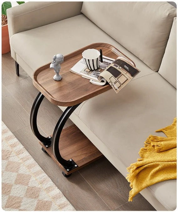 Mobile Wooden C-Table © Ⓢ