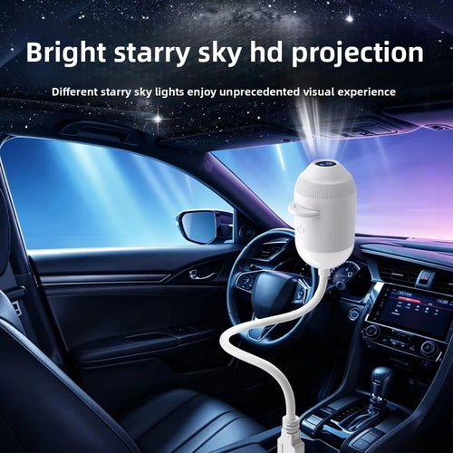 2-in-1 USB Galaxy Star Projector Night Light | 6 Projection Lenses | Adjustable Brightness Starry Sky & Night Lamp
