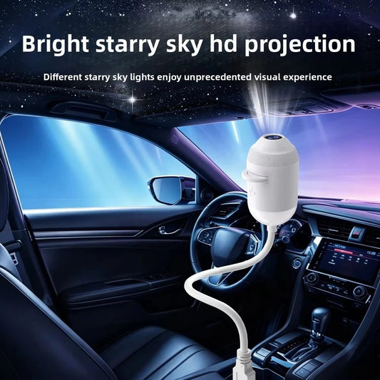 2-in-1 USB Galaxy Star Projector Night Light | 6 Projection Lenses | Adjustable Brightness Starry Sky & Night Lamp